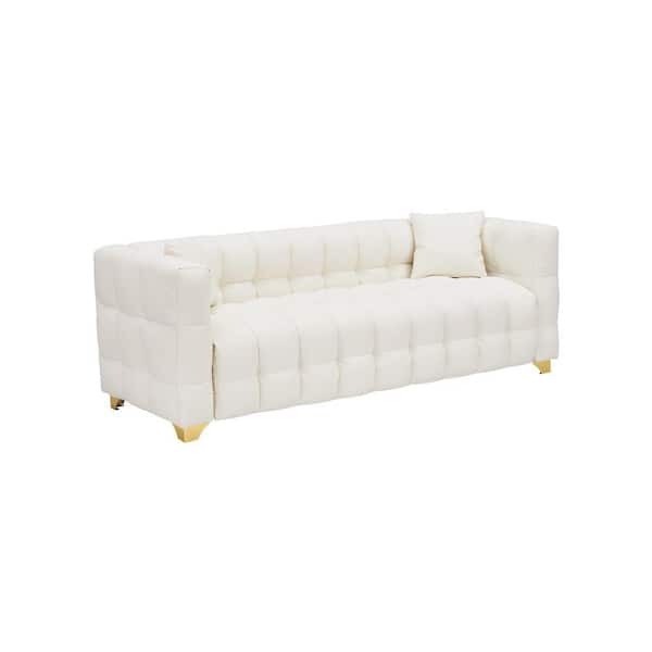 Z-joyee 80 in. Wide Square Arm Faux Leather Rectangle Modern
