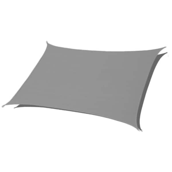 Shade&Beyond 10 ft. x 13 ft. Light Grey Rectangle Sun Shade Sail 185 GSM UV Block for Patio Deck Yard and Outdoor Activities