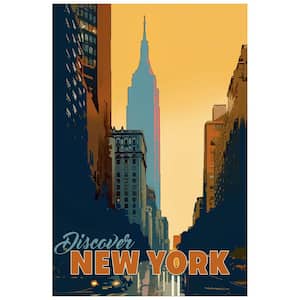 36 in. x 24 in. "New York Minute" Unframed Floating Tempered Glass Panel Country Art Print Wall Art