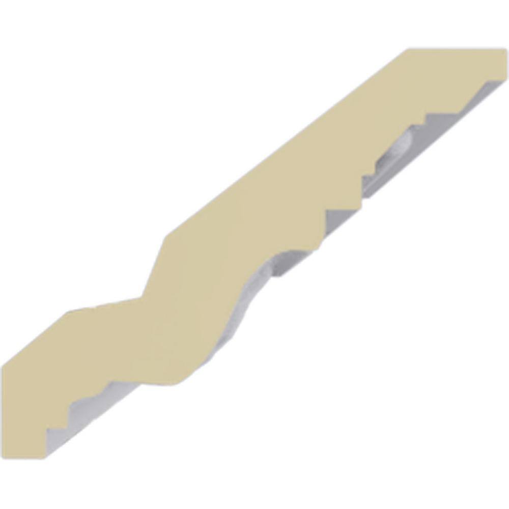 Primed White Polyurethane Geometric Crown Moulding Sample