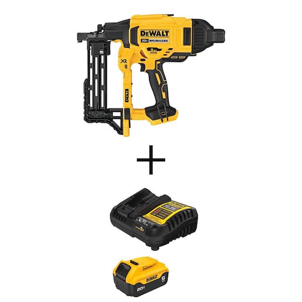 20-Volt MAX Lithium-Ion 9-Gauge Cordless Fencing Stapler with 20-Volt MAX XR 5.0 Ah Battery Pack and Charger
