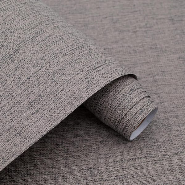 16" x 120" Brown Grasscloth Textured Removable Waterproof Contact Paper Peel and Stick Wallpaper Roll