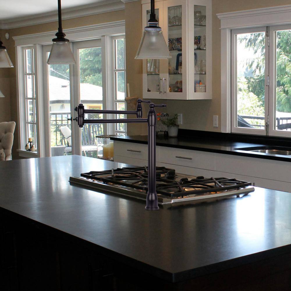 Matte Black Dual Handle High Arc Kitchen Faucet