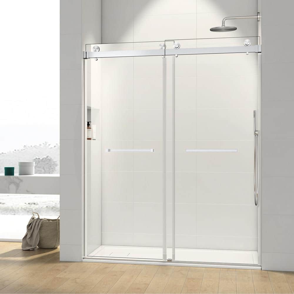 Xspracer Moray 72 in. W x 76 in. H Sliding Frameless Shower Door in ...