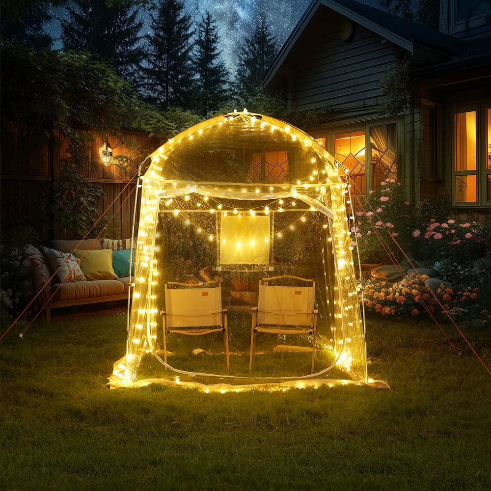 4-Person Clear PVC Camping Bubble Tent with Carry Bag