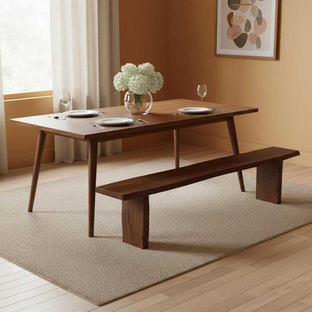 105 in. Brown Entryway Dining Bench