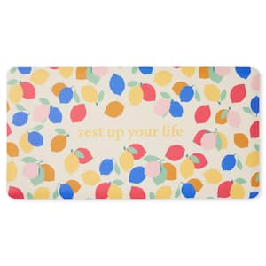 Zest Up Your Life Citrus Fruit Yellow PVC 20 in. x 39 in. Kitchen Mat