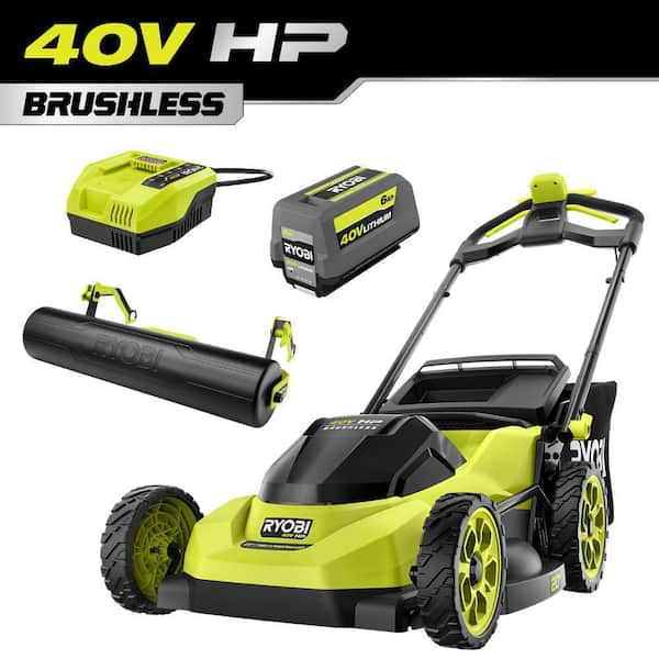 40V HP Brushless 20" Cordless Battery Walk Behind Self-Propelled Lawn Mower with Lawn Striper, 6.0 Ah Battery, & Charger