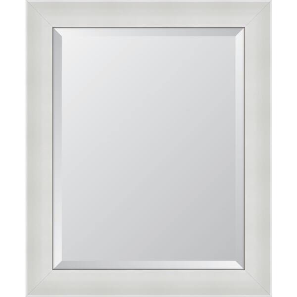 Melissa Van Hise Medium Rectangle White Beveled Glass Contemporary Mirror (29 in. H x 35 in. W)