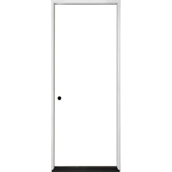 36 in. x 80 in. Primed Flush HB RHIS Composite 20Min Fire-Rated House-to-Garage Single Prehung Interior Door w/Blk Hinge