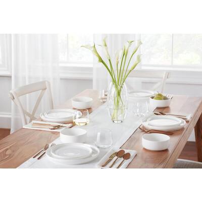 Chastain 16-Piece White Porcelain Dinnerware Set (Service for 4)