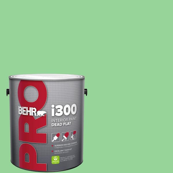 1 gal. #P390-4 Young Green Dead Flat Interior Paint