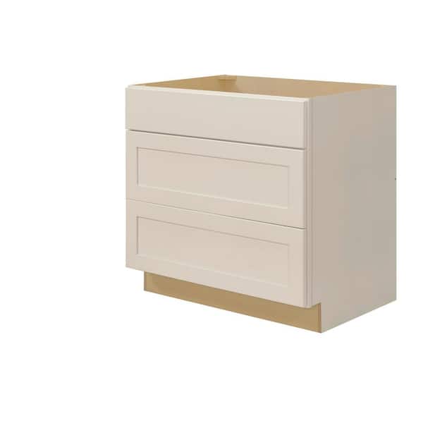 Avondale 36 in. W x 24 in. D x 34.5 in. H Ready to Assemble Plywood Shaker Cooktop Base Kitchen Cabinet in Antique White