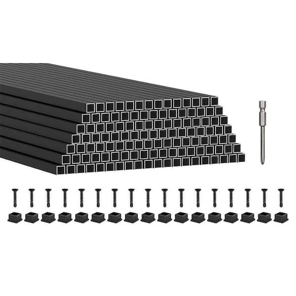 26 x 3/4 Black Aluminum Deck Spindles with Anti-UV Connectors 120-Pack for Wood and Composite Railing