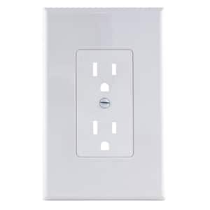 1-Gang Duplex Midway/Maxi Sized Cover-up Plastic Wall Plate, White (Smooth Finish)