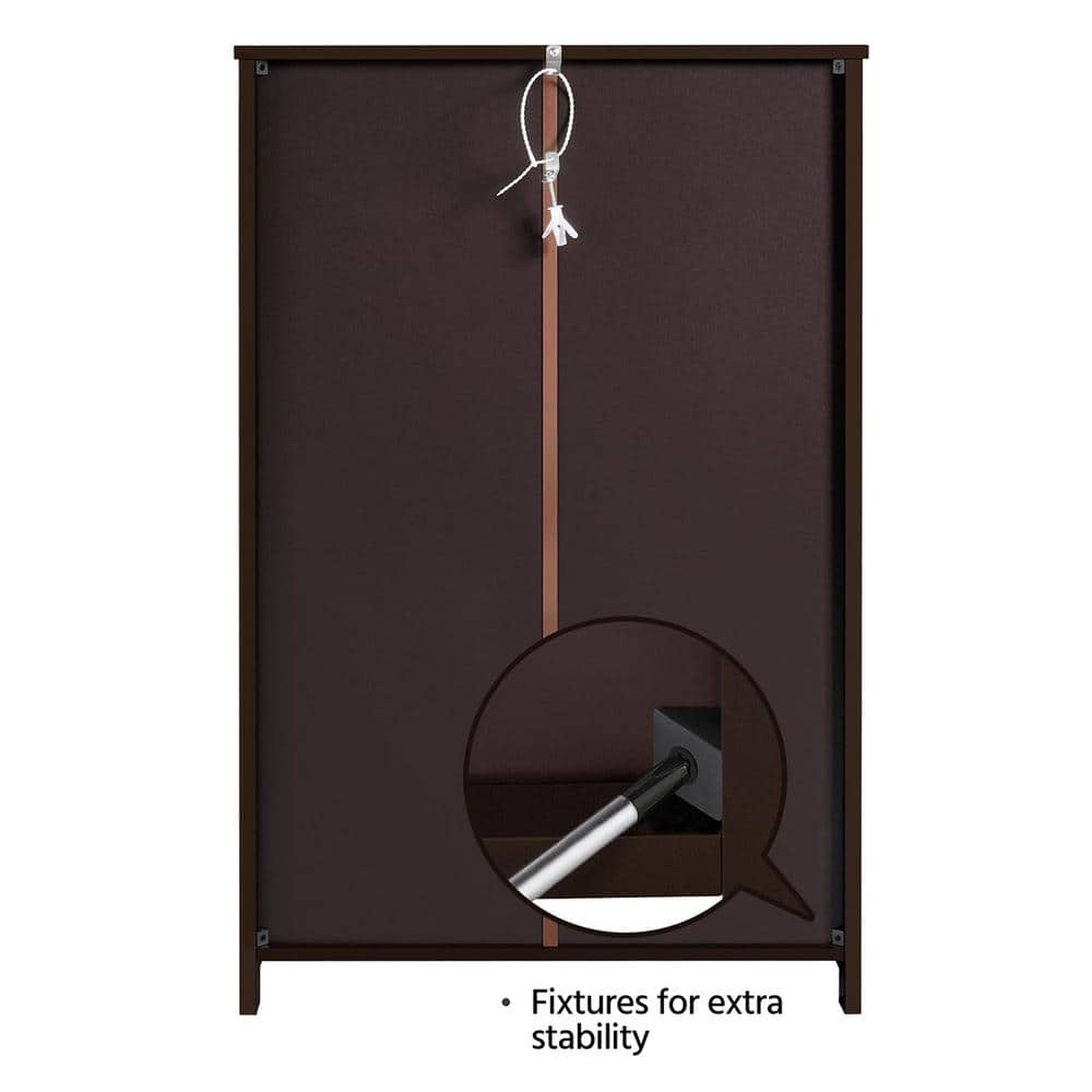 Espresso MDF Freestanding Cabinet with Adjustable Shelving