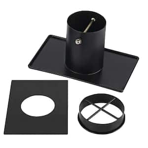 Rain Chain Gutter Adapter Black Durable Installation Suit for Downspout Outlet with Iron Wire Support