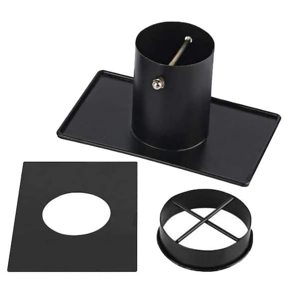 Rain Chain Gutter Adapter Black Durable Installation Suit for Downspout Outlet with Iron Wire Support