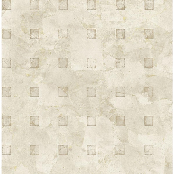 CASA MIA Tile Beige Paper Non-Pasted Strippable Wallpaper Roll (Cover 56.05 sq. ft.)
