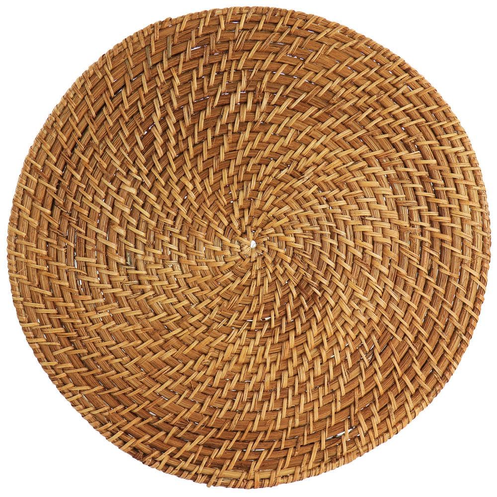 MARTHA STEWART 14 in. Rattan Woven Placemat in Brown 985117945M - The ...