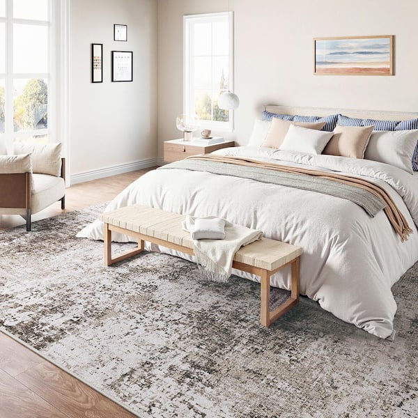 Mist 8 ft. x 10 ft. Taupe Modern Abstract Area Rug