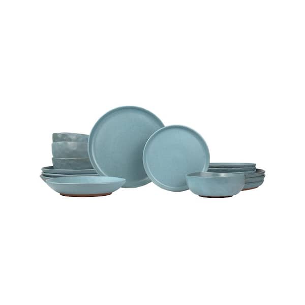 Kaya 16-Piece Casual Blue Stone Dinnerware Set (Service for 4)