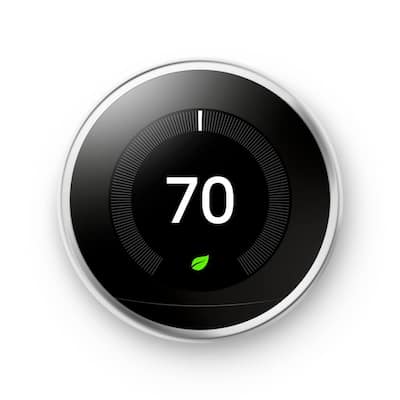 Nest Learning Thermostat - Smart Wi-Fi Thermostat - Polished Steel