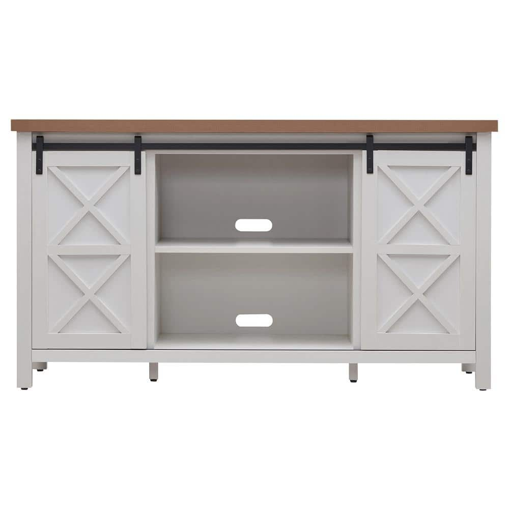 Camden&Wells - Elmwood TV Stand for Most TVs up to 65" - White/Golden Oak