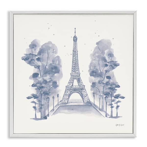 Stupell Industries Eiffel Tower Watercolor by Yvette St. Amant White Framed Architecture Giclee Art Print 17 in. x 17 in.