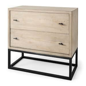 Ciara 32 in. L x 16 in. W Beige Wooden 2-Drawer Accent Cabinet