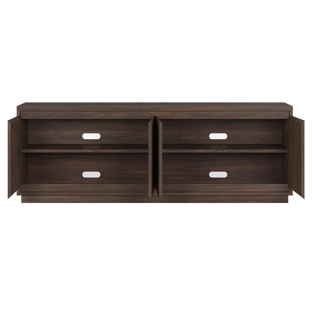 Presque 68" Alder Brown Composite TV Stand with Cabinets