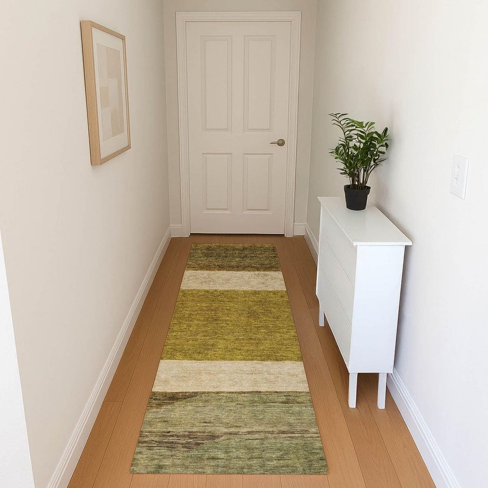 Mayfield Premium Machine Washable Abstract AMF1624 Gold 2 ft. 3 in. x 7 ft. 6 in. Runner Rug price history on PriceWatchPro