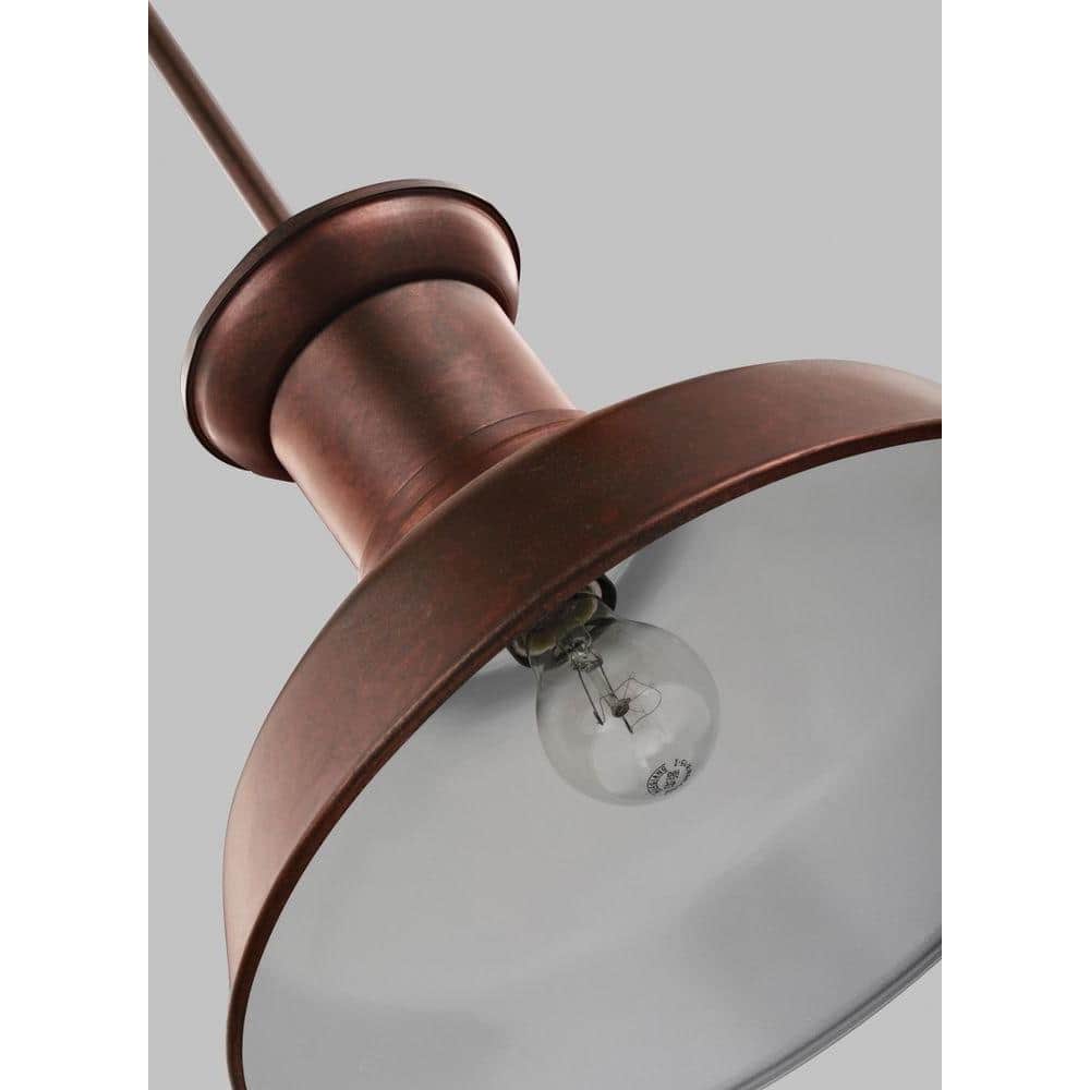 Weathered Copper Outdoor Wall Lantern with Bowl Shade