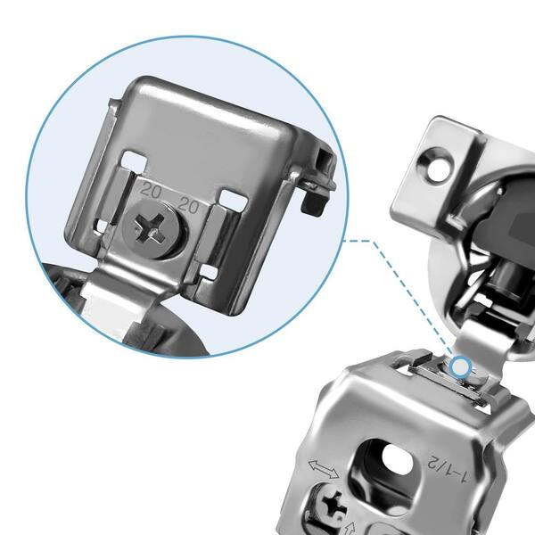 Dazone 1/2 Overlay Soft Close Cabinet Hinges – 105° Compact Face Frame, Satin Nickel, 10-Pack