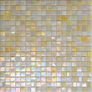 Skosh 11.6 in. x 11.6 in. Glossy Behr French Beige Glass Mosaic Wall and Floor Tile (18.69 sq. ft./case) (20-pack)