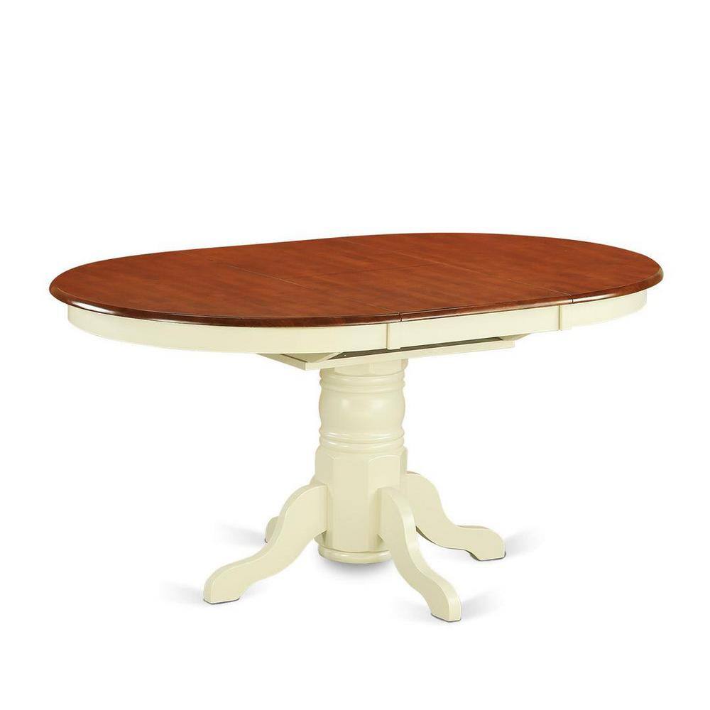 Cherry and Cream Oval Wood Dining Set with 6 High Back Chairs