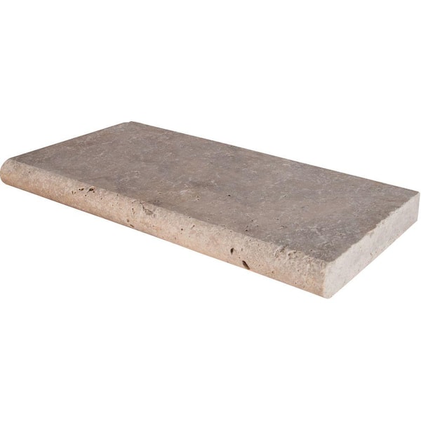 MSI Silver 5 cm x 12 in. x 24 in. Tumbled Travertine Pool Coping (2 sq. ft.)