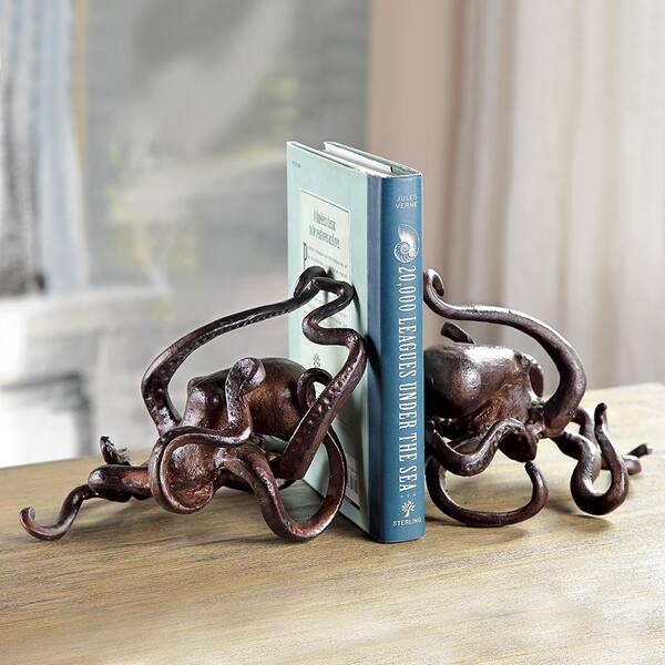 Unbranded Bronze Metal Octopus Bookends (Set of 2)