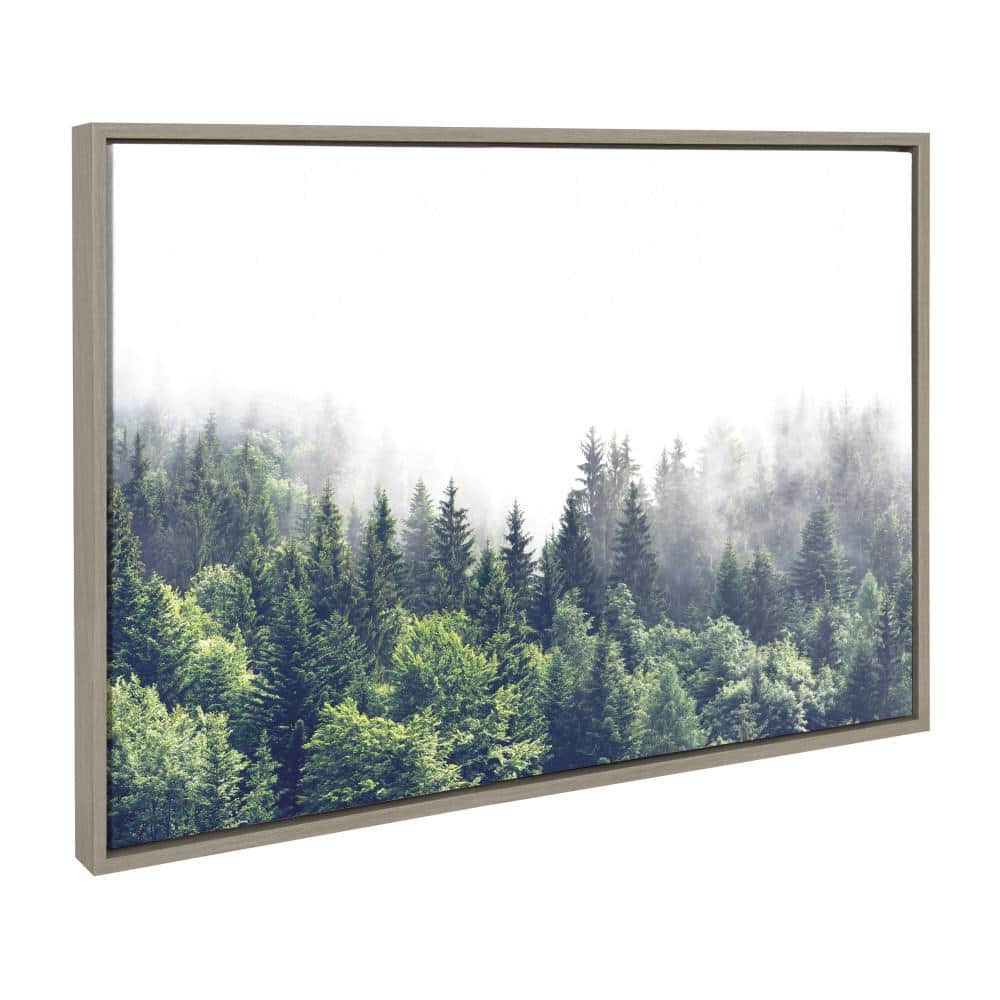 Lush Green Forest on a Foggy Day Landscape Canvas Print