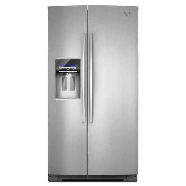 Whirlpool Gold 24.6 cu. ft. Side by Side Refrigerator in Monochromatic Stainless Steel, Counter Depth