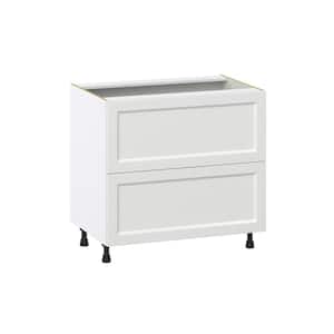 Alton Painted White Shaker Assembled Cooktop Base Kitchen Cabinet with Drawers 36 in. W x 34.5 in. H x 24 in. D