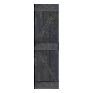 K Style 30 in. x 84 in. Carbon Gray Finished Solid Wood Sliding Barn Door Slab - Hardware Kit Not Included