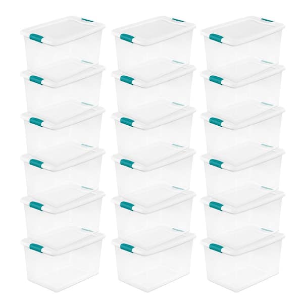 Sterilite 64-Qt. Latching Plastic Storage Box in Clear (18-Pack)