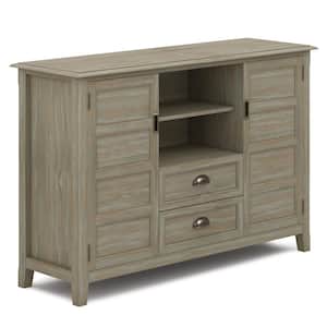 Burlington Solid Wood 54 in. Wide Transitional TV Media Stand in Distressed Grey for TVs up to 60 in.