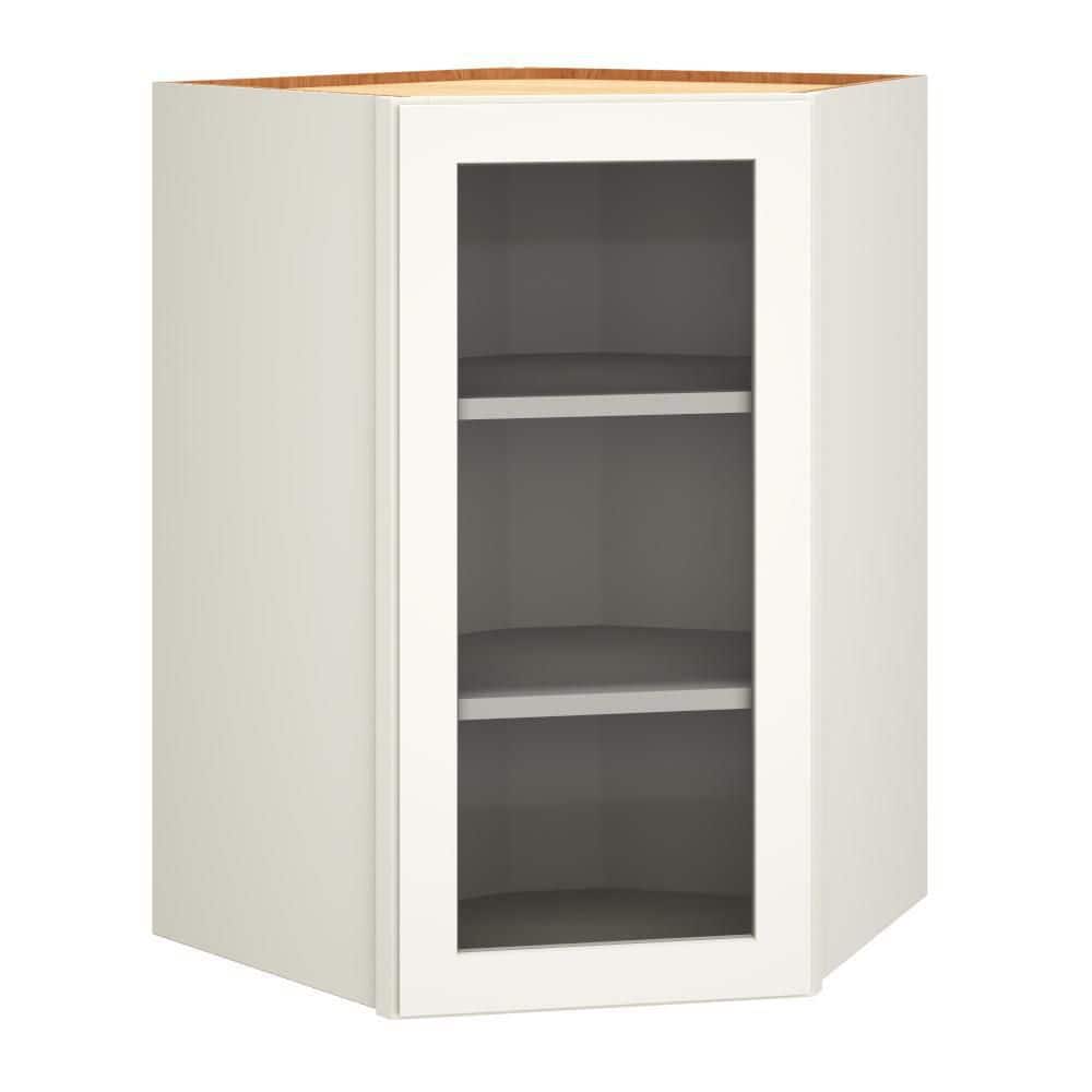 QuickShip Cottage 24 in. W x 12 in. D x 36 in. H Assembled Plywood Cut for Glass Corner Specialty Wall Cabinet in White price history on PriceWatchPro