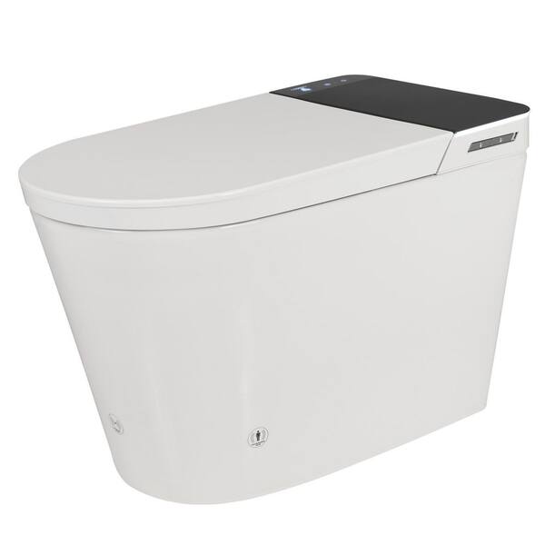 Tankless Elongated Electric Smart Toilet in White with Front/rear Wash, Warm Seat, Air Dry, Foot Sensor and Auto Flush
