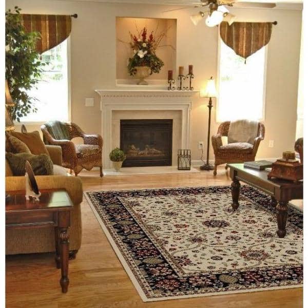 Jewel Voysey Ivory 3 ft. x 4 ft. Area Rug