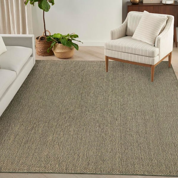 Tulum Olive 10 ft. x 14 ft. All-Over Design Contemporary Area Rug