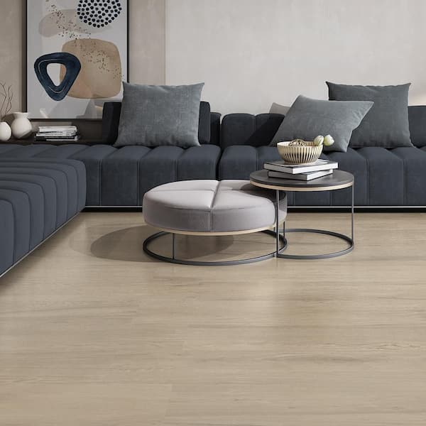 Jeffrey Court Plank Taupe 8 in. x 48 in Matte Porcelain Wood Look
