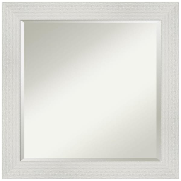 Amanti Art Mosaic White 24.5 in. H x 24.5 in. W Framed Wall Mirror